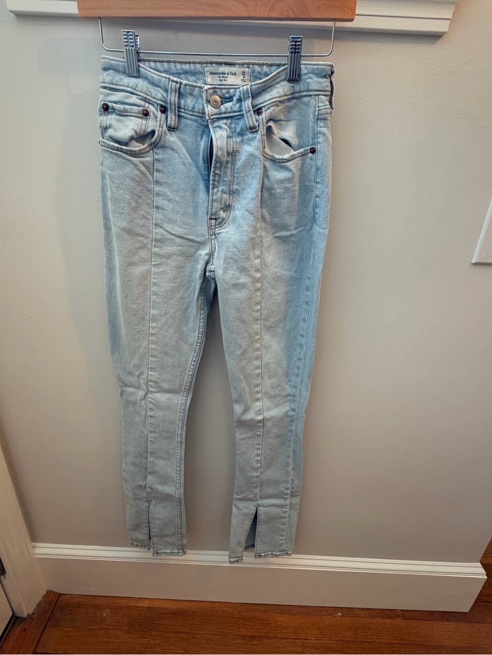 Abercrombie & Fitch Light Blue Flare Jeans with Front Slit